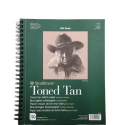 Strathmore A4 Pad Toned Tan ( 22.9X30.5 CM x 50 sheets) 118 g/m2 Tan paper color 400 Series Heavyweight Drawing (9*12 IN)